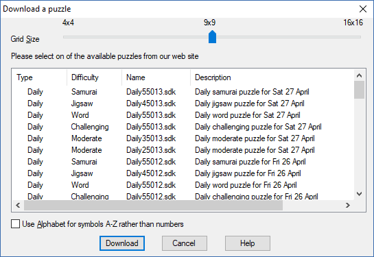 Downloading a puzzle