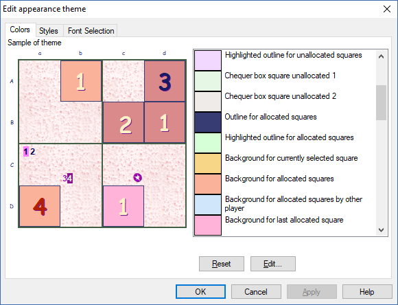 Editing theme colors