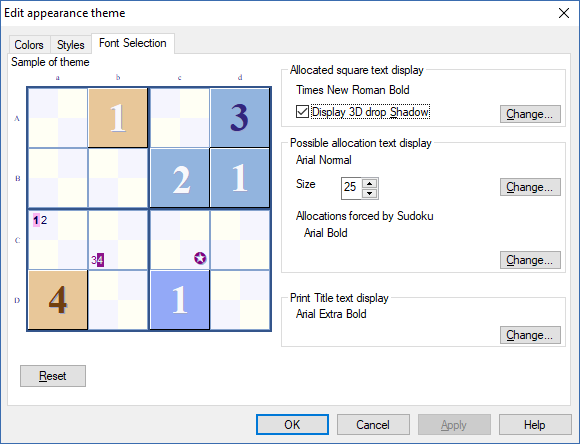 Editing theme fonts
