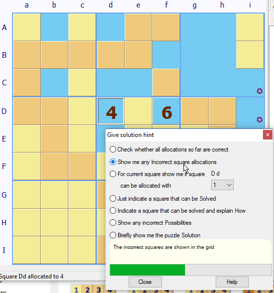 Incorrect square allocation hint